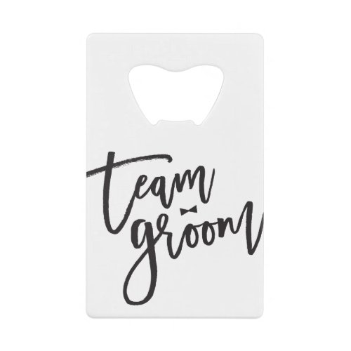 Team Groom Bow Tie Bachelor Party Wedding Custom Credit Card Bottle Opener