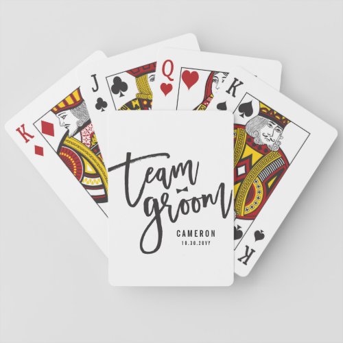 Team Groom Bow Tie Bachelor Party Wedding Custom Playing Cards