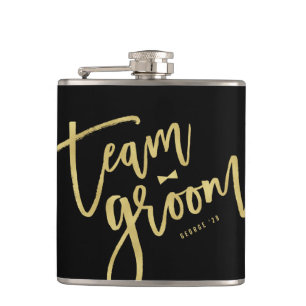 Team Groom Bow Tie Bachelor Party Wedding Flask