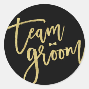 Team Groom Bow Tie Trendy Bachelor Party Wedding Classic Round Sticker