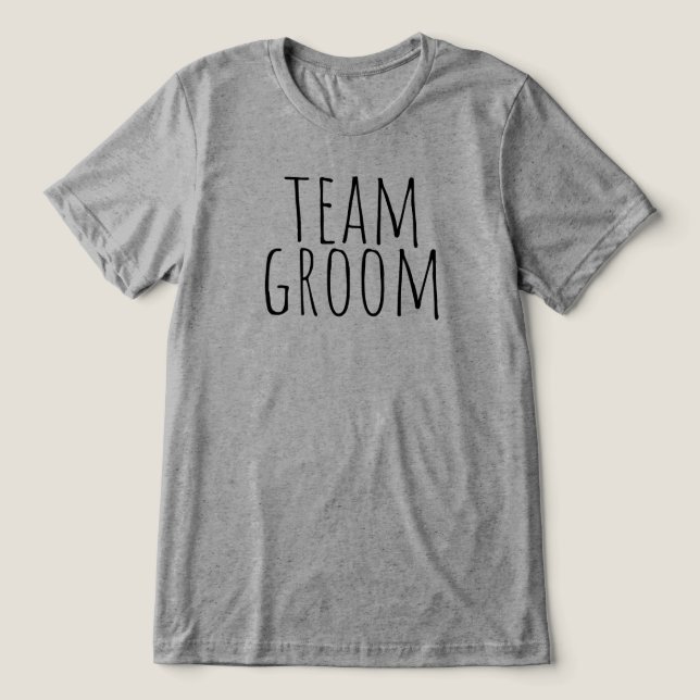Team Groom Bridal Party Wedding Tri-Blend Shirt (Design Front)
