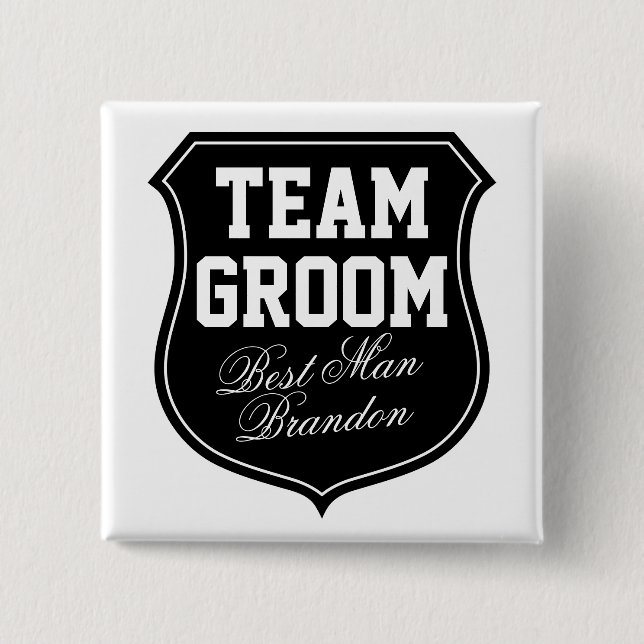 Team Groom buttons | Personalize for wedding party (Front)