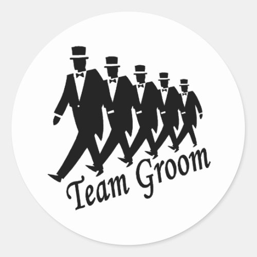 Team Groom Classic Round Sticker