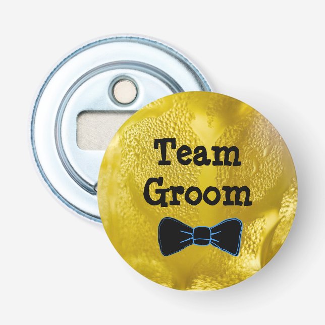 Team Groom Cold Beer Bubbles Bottle Opener (Front)