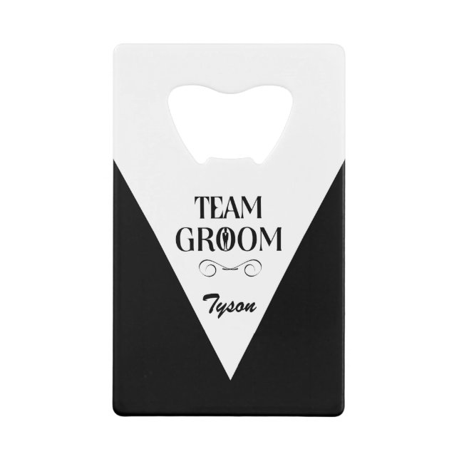 Team Groom - Creative Gifts for Groomsmen Credit Card Bottle Opener (Front)