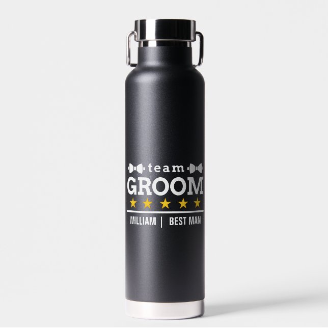 Team Groom Custom Groomsman Water Bottle (Front)