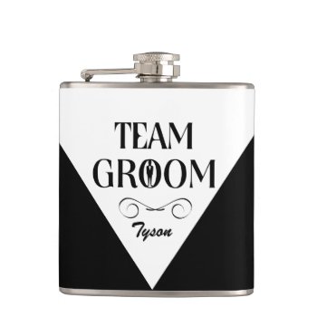 Team Groom - Custom Groomsmen Flask by FestiveFair at Zazzle