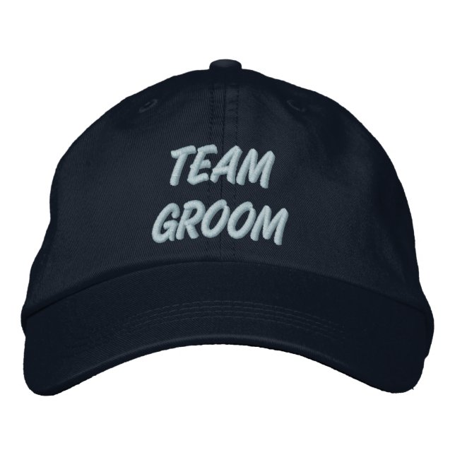 Team Groom Embroidered Baseball Cap (Front)