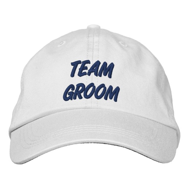 Team Groom Embroidered Baseball Hat (Front)
