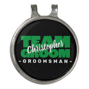 Team Groom Golfer Wedding Sports Equipment Black Golf Hat Clip