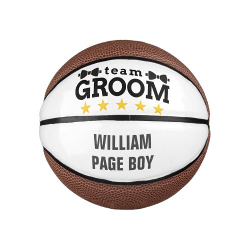 Team Groom  Groomsman  Bachelor  Black White Mini Basketball