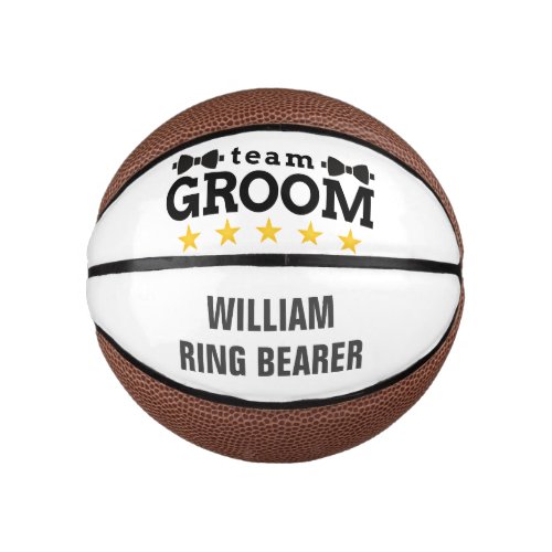 Team Groom  Groomsman  Bachelor  Black White  Mini Basketball