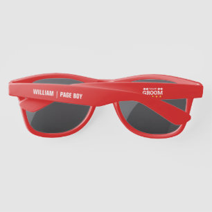 Team Groom Groomsman Bachelor Black White Sunglasses