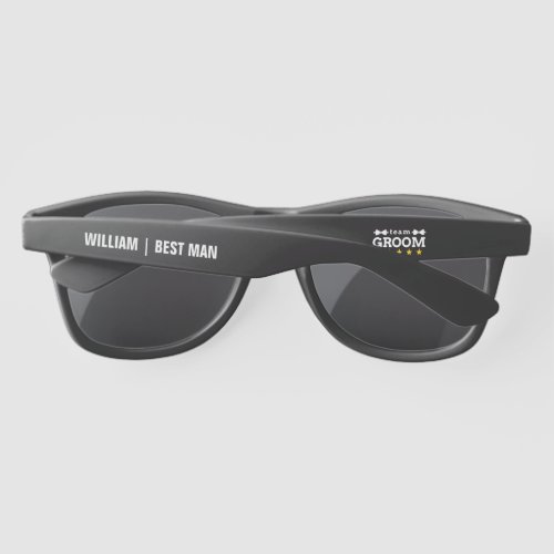 Team Groom  Groomsman  Bachelor  Black White Sunglasses