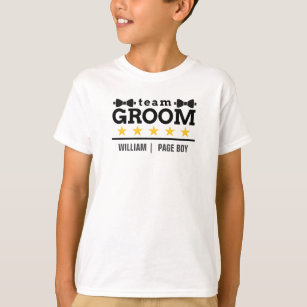 Team Groom   Groomsman   Bachelor   Black White  T-Shirt