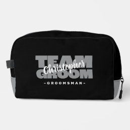 Team Groom Groomsman Wedding Cool Retro Black Gift Dopp Kit