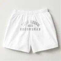 Team Groom Groomsman White Boxer Shorts