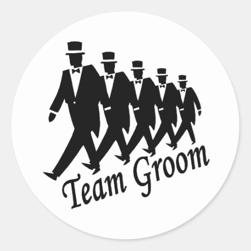 Team Groom Groomsmen Classic Round Sticker