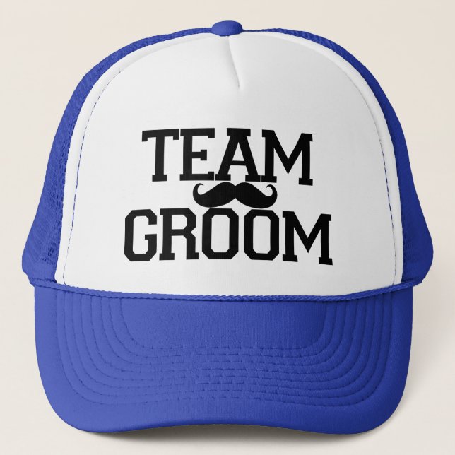 Team Groom Groomsmen mustache hat (Front)