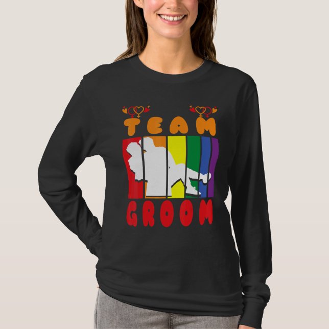 Team Groom Husband Crew same gender love T-Shirt (Front)
