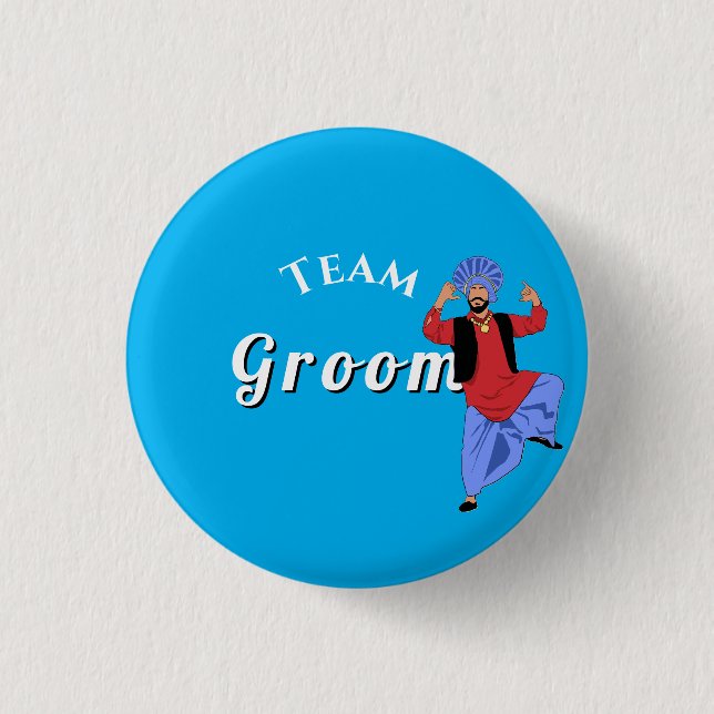 Team Groom ladkewale badge  Button (Front)