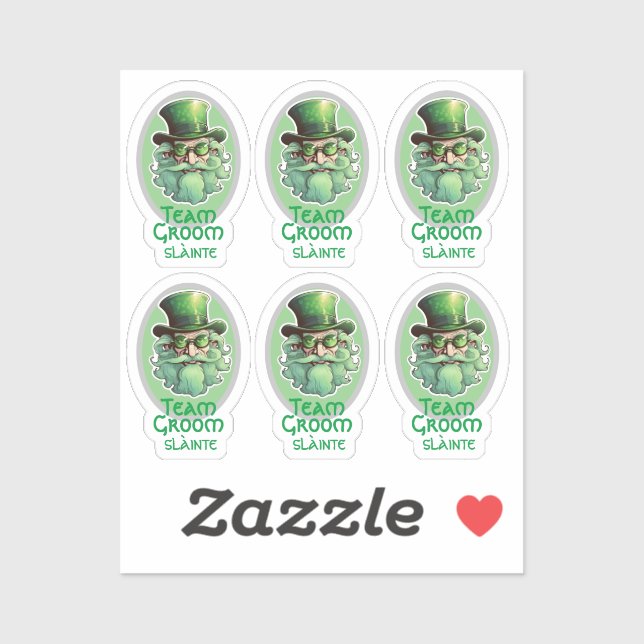 Team Groom leprechaun gnome Sticker (Sheet)