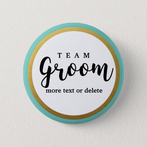 Team Groom Modern Wedding Favors for Groomsmen Button