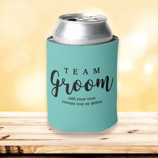 Team Groom Modern Wedding Favors for Groomsmen Can Cooler (Creator Uploaded)