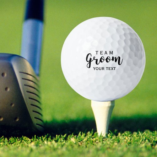 Team Groom Modern Wedding Favors for Groomsmen Golf Balls