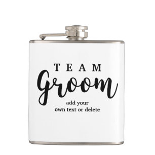 Team Groom Modern Wedding Favors for Groomsmen Hip Flask
