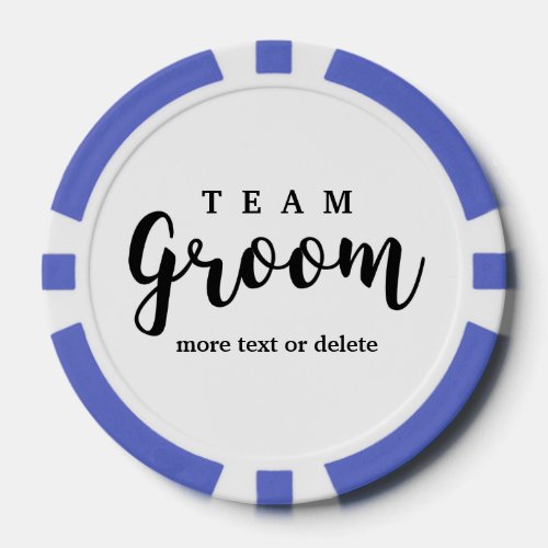 Team Groom Modern Wedding Favors for Groomsmen Poker Chips