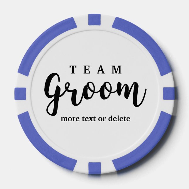 Team Groom Modern Wedding Favors for Groomsmen Poker Chips (Front)