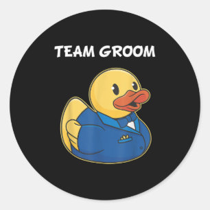 Team Groom Rubber Duck Party Boys Stag Night Classic Round Sticker