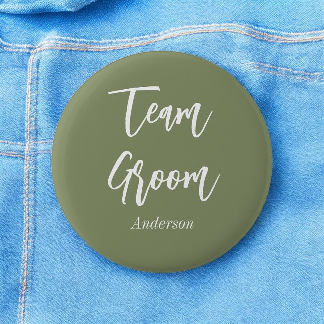 Team Groom Sage Green White Button (Creator Uploaded)