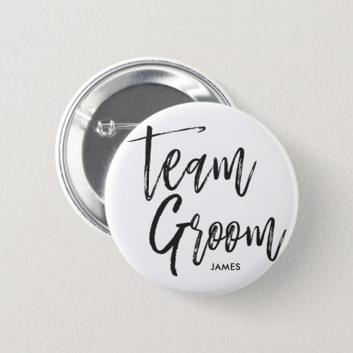 Team Groom  Script Black Button