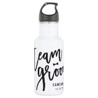 Team Groom Script Bow Tie Bachelor Party Wedding Stainless Steel Water Bottle