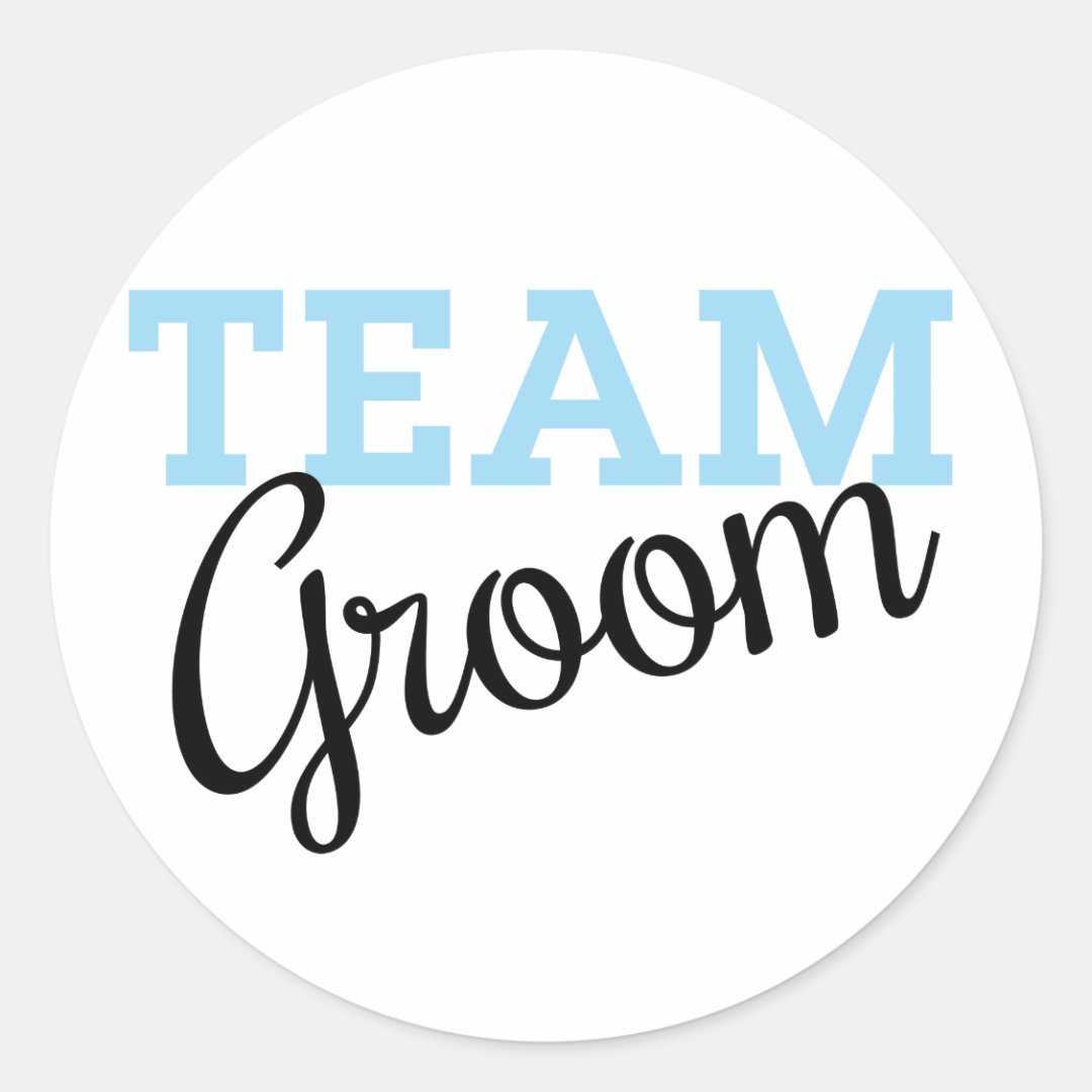 Team Groom Script Classic Round Sticker | Zazzle