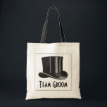 Team Groom Steampunk Top Hat Tote Bag<br><div class="desc">A steampunk top hat design for all the guys on "Team Groom".This item makes a nice favor bag for a bachelor party, or for other occasions to thank your groomsmen during the wedding festivities. You can edit the text if you like by replacing the sample text shown in the design...</div>