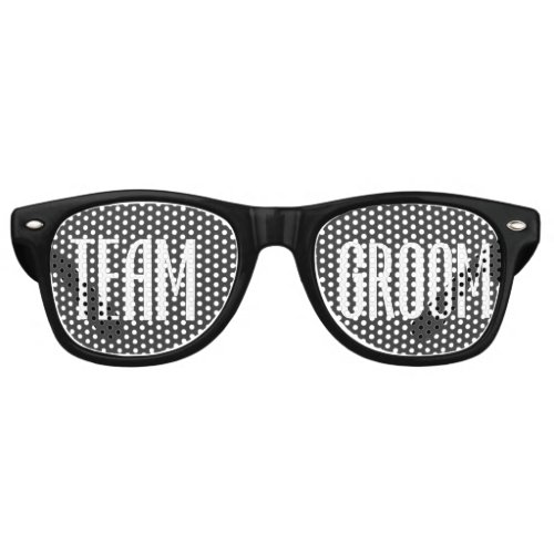 Team Groom Sunglasses Cool Modern Black and White