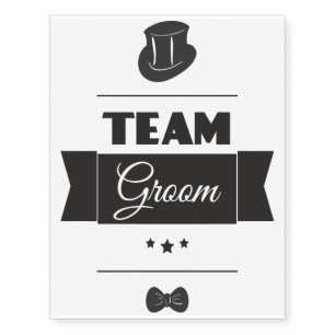 Team groom temporary tattoos