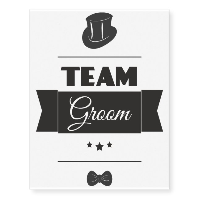 Team groom temporary tattoos (Front)