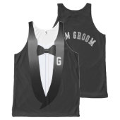 Team Groom Tuxedo Beach Wedding Tank (Front and Back)