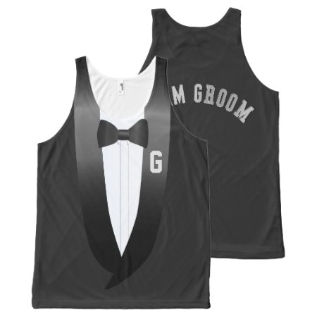 Team Groom Tuxedo Beach Wedding Tank