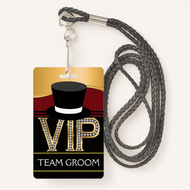 Team Groom Wedding Badge (Front with Lanyard)