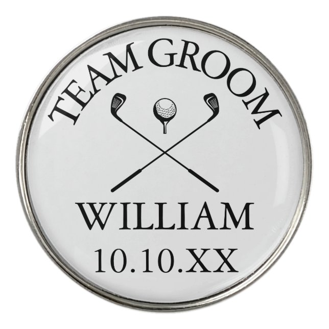 Team Groom Wedding Favor Bachelor Party Golf Ball Marker (Front)