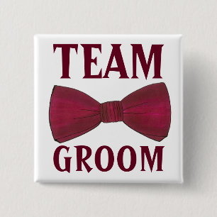 TEAM GROOM Wedding Groomsmen Bow Bowtie Best Man Pinback Button