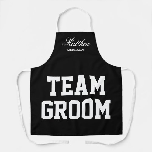 Team Groom wedding party aprons for groomsmen