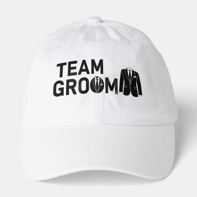 Team Groom Wedding Party Baseball Hat (Front)