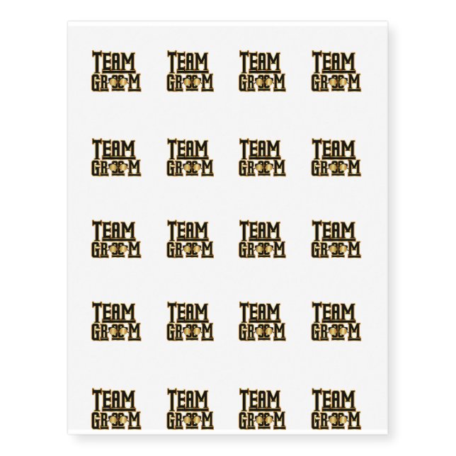 Team Groom Wedding Party Temporary Tattoos (Front)