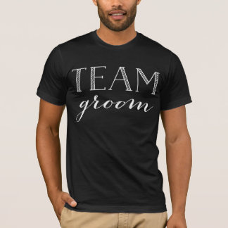 Team Groom White Script Shirt